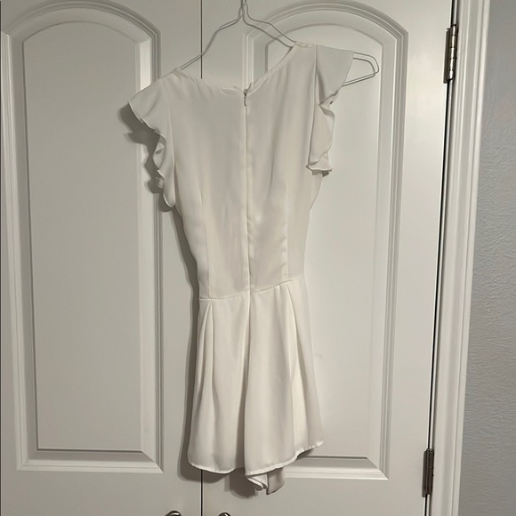 White Ruffle Romper - Picture 2 of 4
